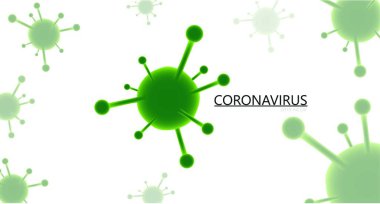 Coronavirus konsepti arka plan 3B oluşturma.