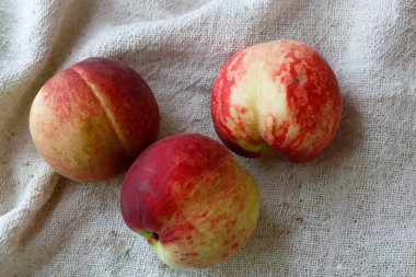 Beyaz arka plan üzerinde taze şeftali vardır.