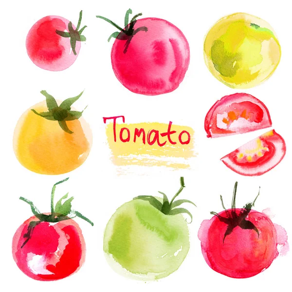 Set tomat digambar latar belakang Mr. Abel — Stok Foto