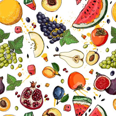 Karpuz, kavun, nar, kayısı, Trabzon hurması satır dra