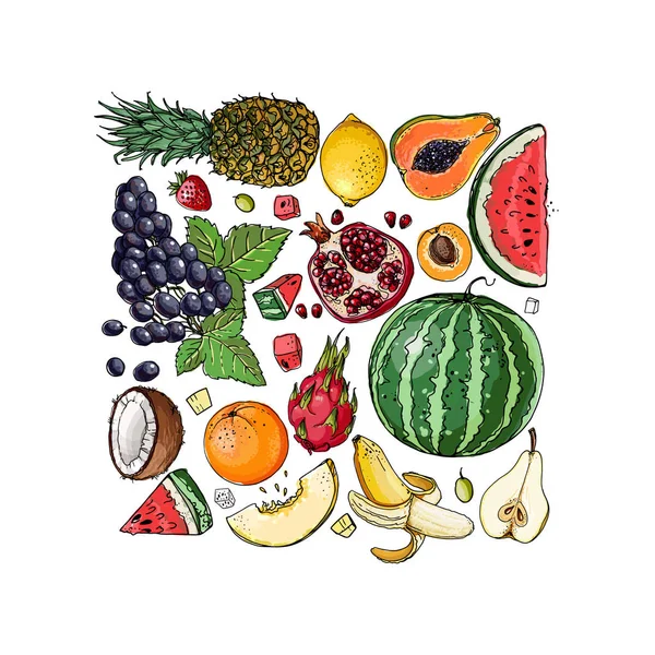 Площадь фруктов — стоковый вектор