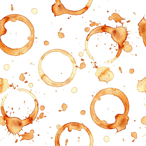 Pattern coffee cup. Splashes and traces of coffee cup. Circles and rings on white background.