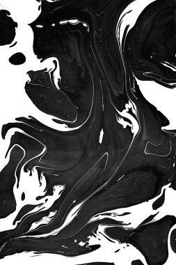 Marble. Black White paint stains. Abstract drawing of a paint on a paper. Divorces and blots. clipart