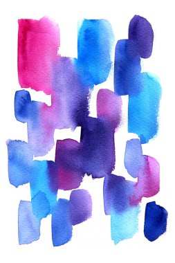 Pembe. Ultra violet. Soyut boya lekeleri beyaz arka plan üzerinde. Renk sulu boya lekeleri ve lekeleri.