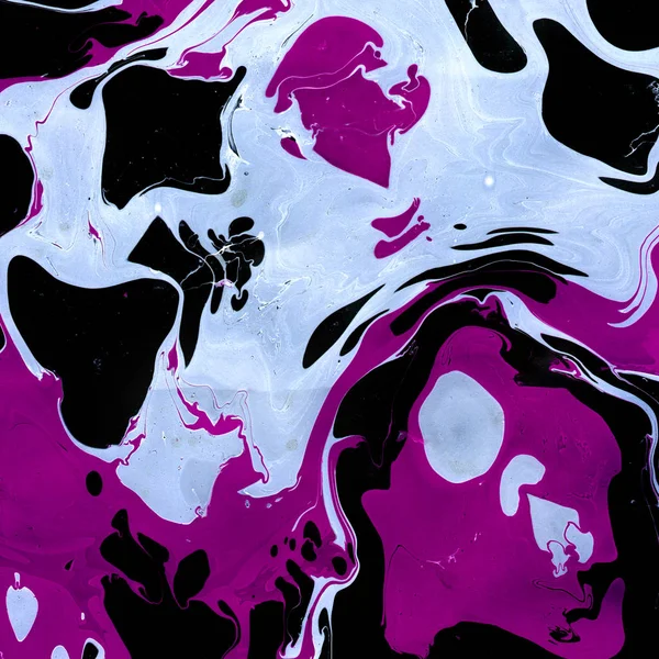 大理石。紫、黒の色です。紙に塗料の図面を抽象化します。離婚としみ. — ストック写真