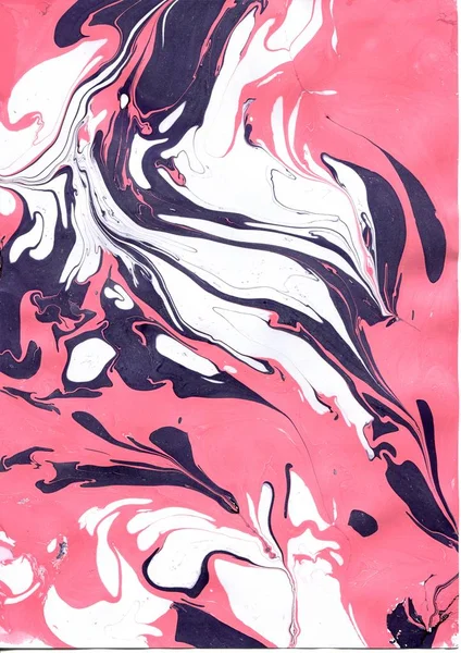 Mármore. Rosa e roxo, de cor branca. Desenho abstrato de uma pintura em um papel. Divórcios e manchas . — Fotografia de Stock
