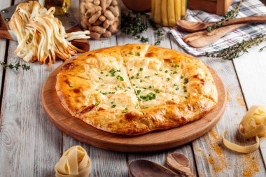 Gürcistan mutfağı Megrelian Khachapuri ekmeği 