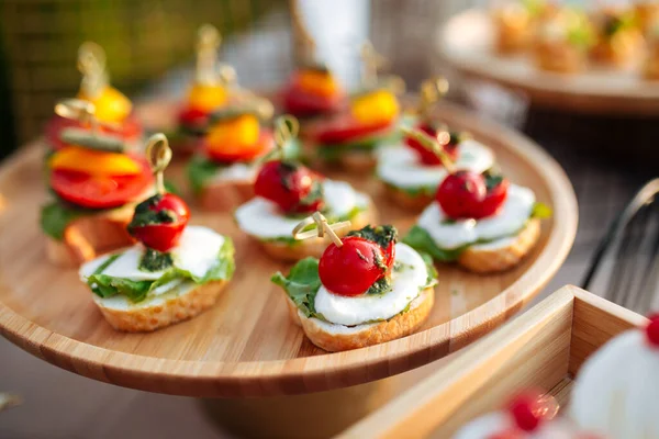 Closeup on banquet tappas canape — Stock Photo, Image