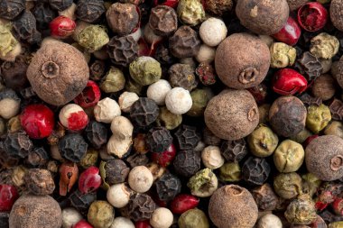 Farklı biber dokusunun karışımına yakın çekim