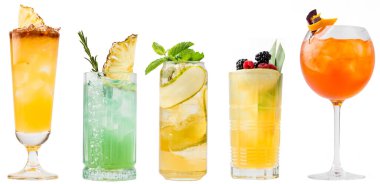 Çeşitli kokteyller kolaj menüsü tasarımı