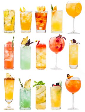 Çeşitli kokteyller kolaj menüsü tasarımı