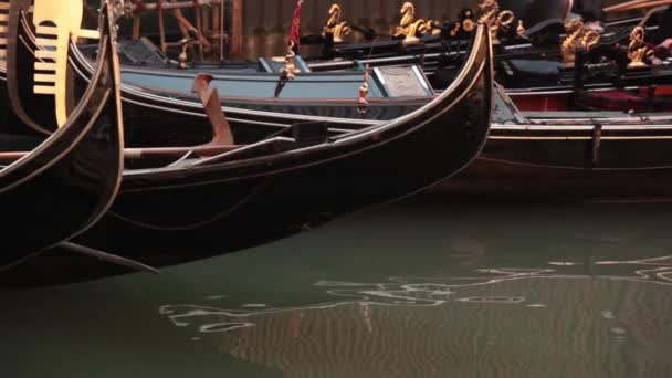 Гондола на воде в Венеции — стоковое видео