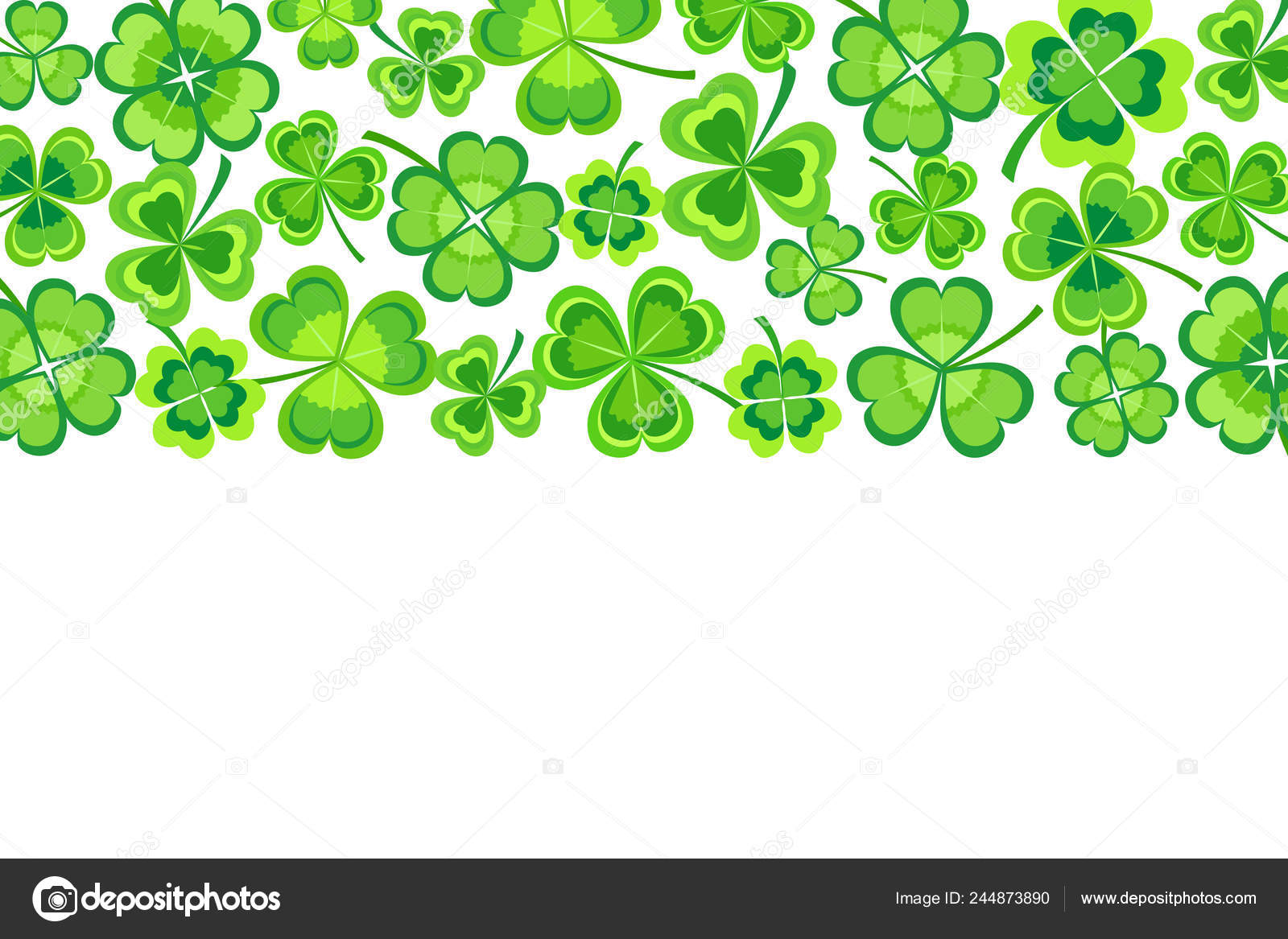 Beautiful Patrick Day Card Green Stylized Leaf Clover Spring Nature Stock Vector C Silvionka