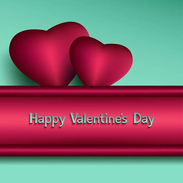 Festlicher Valentinstag Hintergrund mit zwei Herzen — Stockvektor