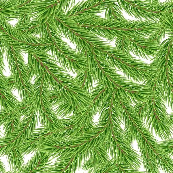 Sömlös Mönster Med Realistiska Detaljerade Gröna Gran Eller Tall Grenar — Stock vektor