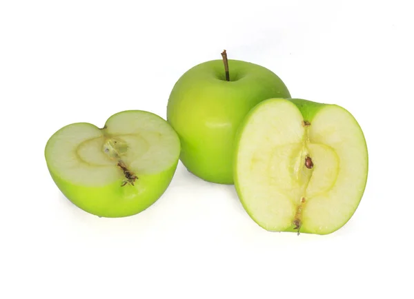 在白色背景上的苹果绿色 — 图库照片