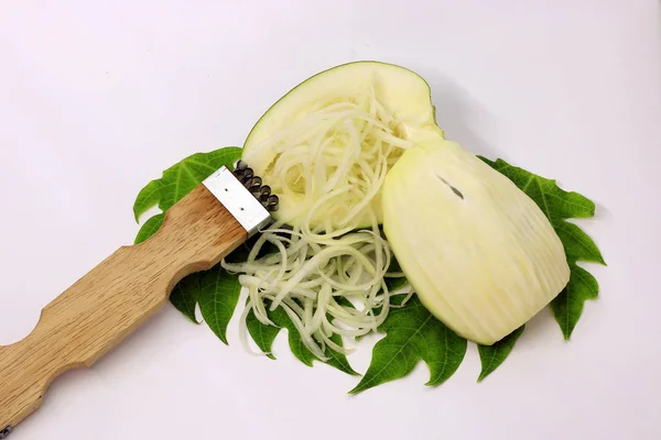 Papaya Salad White Background — Stock Photo, Image