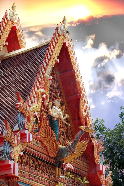 Escultura Tailandesa Moldeada Con Cemento — Foto de Stock
