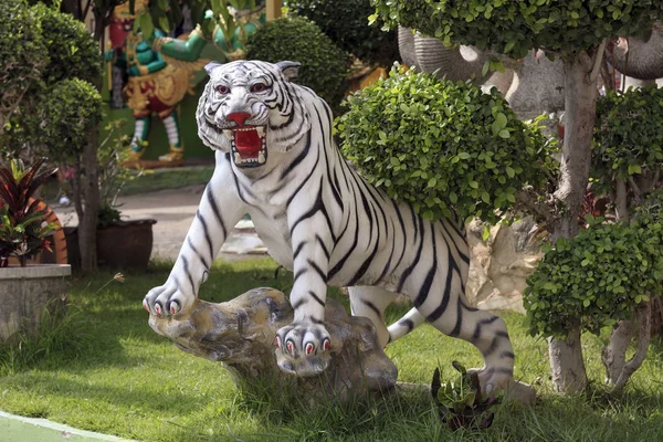 Estatua Tigre Encuentra Dentro Del Templo — Foto de Stock