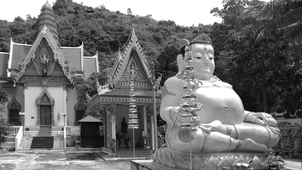 Fehér Buddha Szobor Thai Templomban — Stock Fotó
