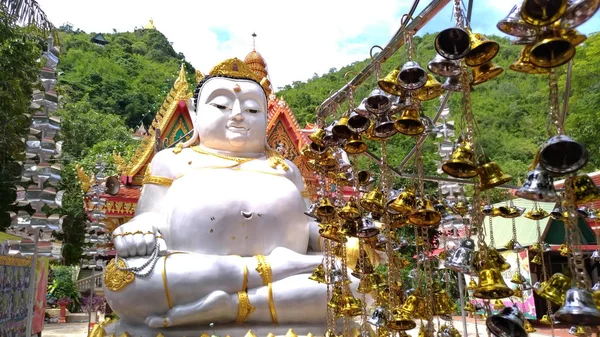 Weiße Buddha Statue Thailändischen Tempel — Stockfoto