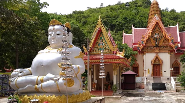 Weiße Buddha Statue Thailändischen Tempel — Stockfoto