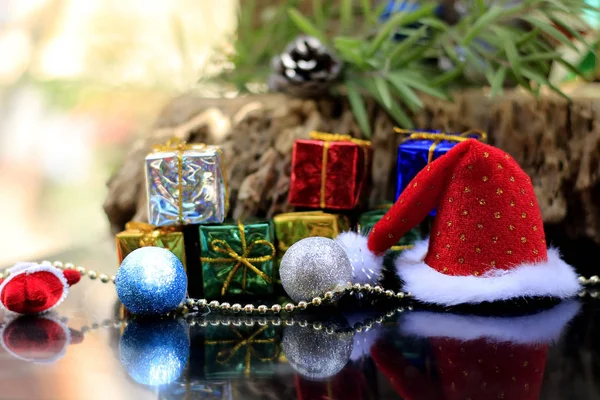 Ornamento Decorativo Natal Madeira Com Fundo Madeira Velha — Fotografia de Stock