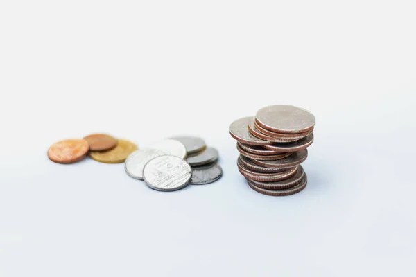 Het Concept Van Het Besparen Van Geld Een Witte Achtergrond — Stockfoto
