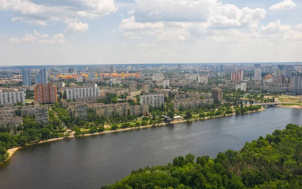 Foto Aerea Urbana Vista Dal Drone Paesaggio Urbano Skyline Costa — Foto Stock