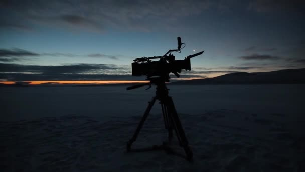 Vértes Csodálatos Este Elfog Egy Videokamera Állandó Szibériában Mező Közepén — Stock videók