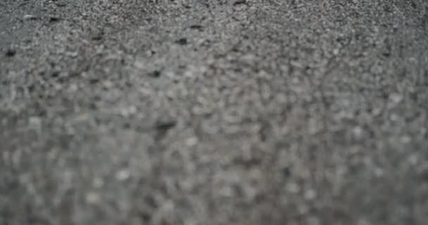 Joven tener un tiempo de meditación para sí mismo en la orilla del mar después de una lluvia, tomar un poco de arena mojada del agua y tirar abajo . — Vídeos de Stock