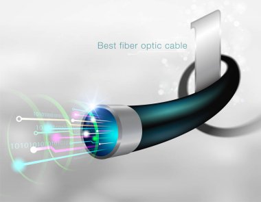 En iyi fiber optik kablo hızlı bir şekilde büyük veri gönderin. Gelecek Teknoloji Destek.Vektör gerçekçi Dosya