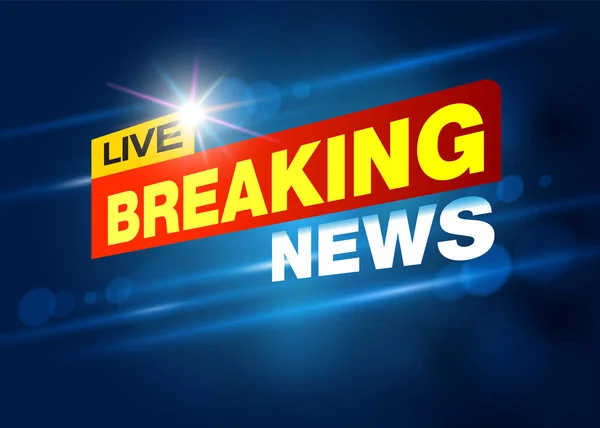 Breaking News Live Banner Telewizji Internet Nadawanie Biznes Technologia News — Wektor stockowy