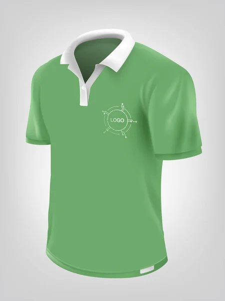 Camisa Polo Verde Design Vector Arquivo Eps Realista — Vetor de Stock