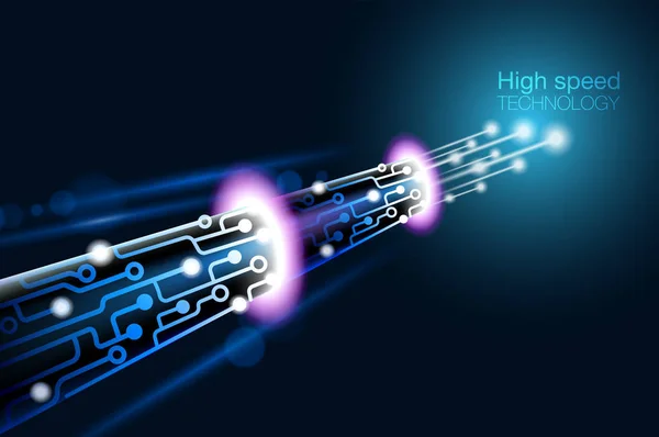 High Speed Technology Fiber Optic Provides Instant Access Information Internet — Stock Vector