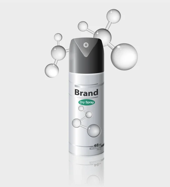 Mengepak Antiperspirant Deodoran Dry Spray Hair Spray Deodorant Realistic Packaging - Stok Vektor