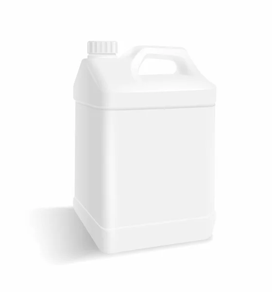 Gallon Plastique Blanc Sur Fond Blanc Pour Utilisation Produits Emballage — Image vectorielle