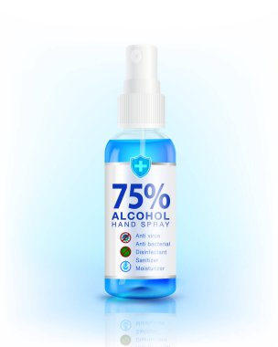 % 75 alkol el dezenfektanı spreyi. Antibakteriyel etki, koronavirüse karşı en iyi koruma (covid-19) dezenfektan ürün olarak kullanılır..