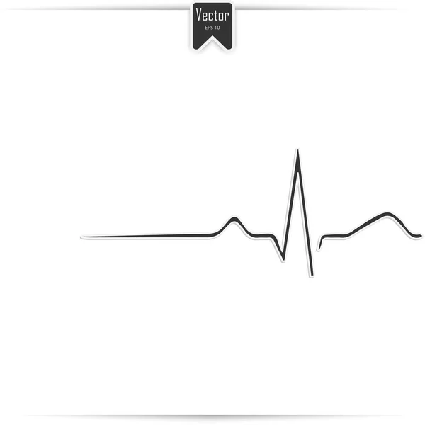 Rythme cardiaque, ecg ligne vectoriel symbole icône design . — Image vectorielle