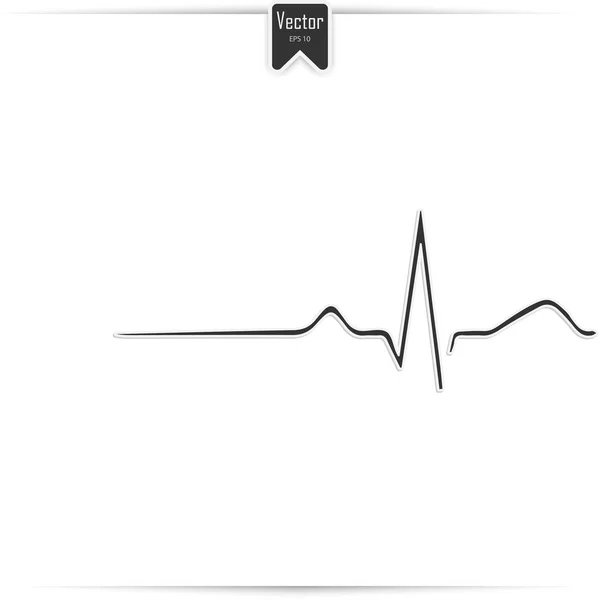 심장 리듬, ecg 라인 벡터 기호 아이콘 디자인. — 스톡 벡터