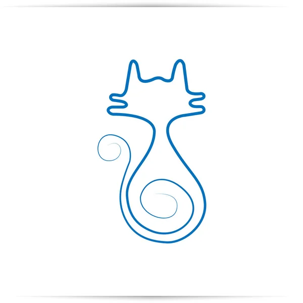 Disegno continuo della linea del gatto. linea semplice arte — Foto Stock