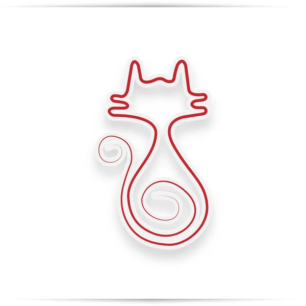 Röd katt ikonen isolerad på vit — Stockfoto
