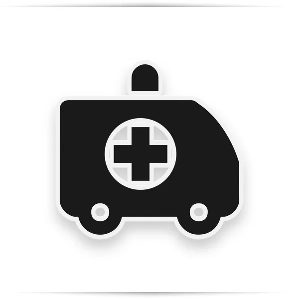 Icône du camion ambulancier, panneau plat rempli, pictogramme solide isolé sur blanc. Symbole, illustration du logo . — Photo