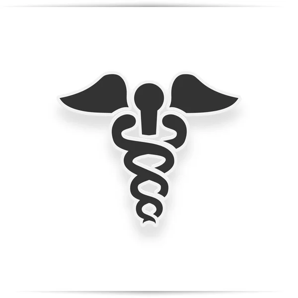 Caduceus, icona del logo Caduceus per illustrazioni concettuali di assistenza sanitaria medica — Foto Stock