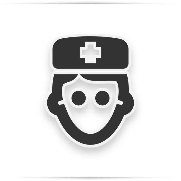 Doctor Avatar Icon White Background Material Style — Stock Photo, Image