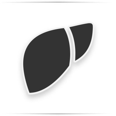 Beyaz arka plan üzerinde izole trendy düz stil karaciğer simgesini