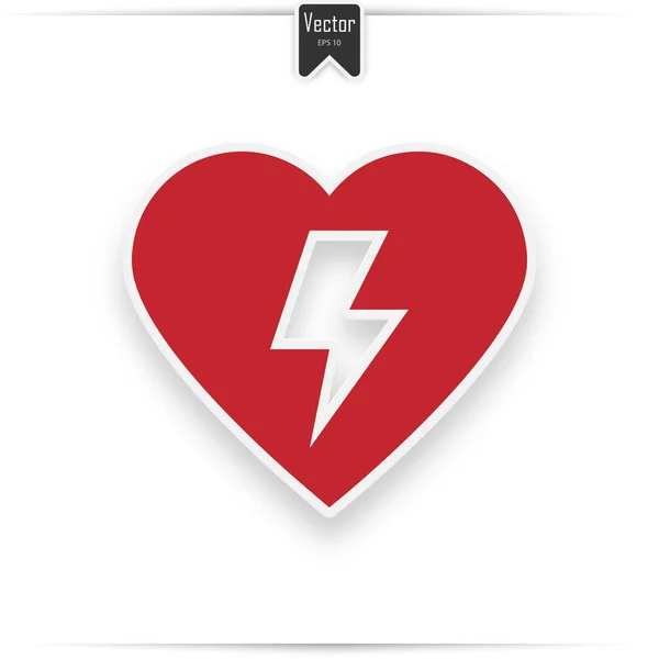 Defibrillatore esterno automatico rosso. Aed. — Vettoriale Stock