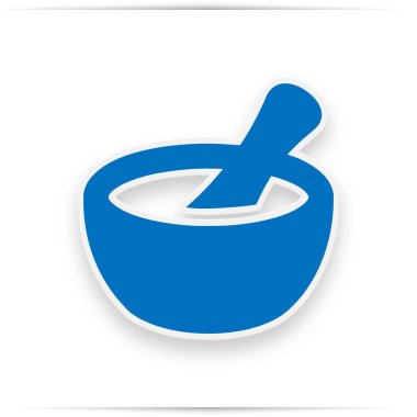 Harç ve havaneli simgesi. Mavi simge tasarım.