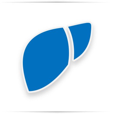 Beyaz arka plan üzerinde izole insan karaciğer simgesi