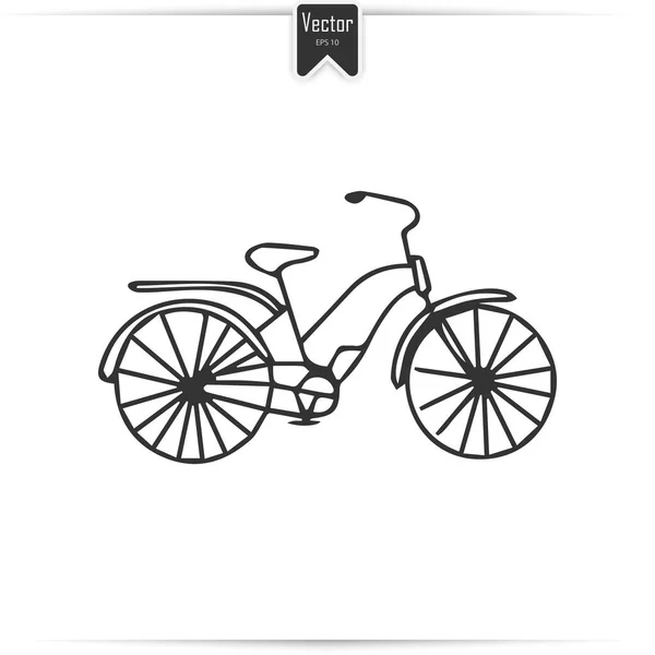 Enfant doodle de vélo avec isolé sur fond blanc — Image vectorielle